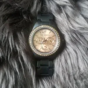 NWOT Vince Camuto Black & Rose Gold Swarovski Crystal Chronograph Watch Vince Camuto Women main image 3